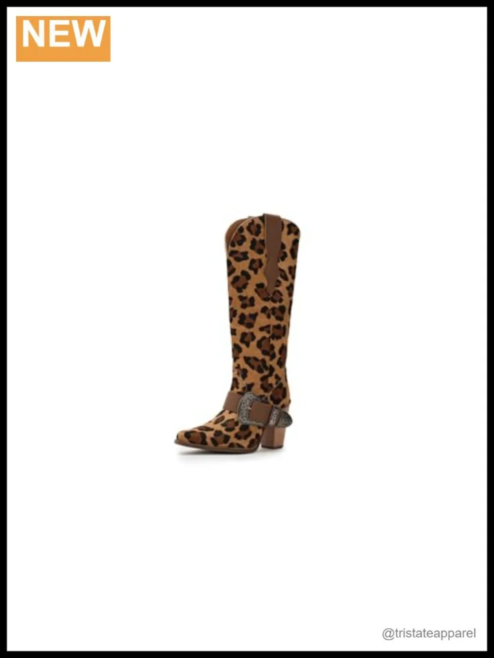 Dingo Leather Snip Toe Pull-on Knee High Boots, Block Heel, Zip Closure